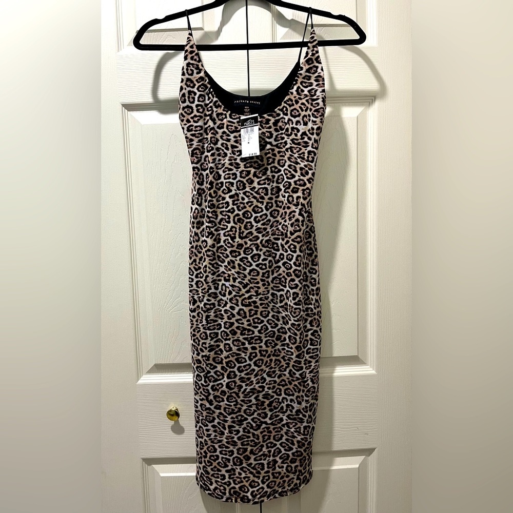 Rue21 Leopard Print Mesh Midi Dress NWT